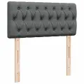 cadre de lit et matelas Gris foncé 90x190 cm Tissu