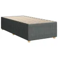 cadre de lit et matelas Gris foncé 90x190 cm Tissu