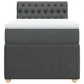 cadre de lit et matelas Gris foncé 90x190 cm Tissu