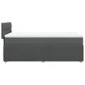 cadre de lit et matelas Gris foncé 90x190 cm Tissu