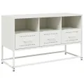 Meuble TV blanc 100,5x39x60,5 cm acier