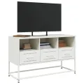 Meuble TV blanc 100,5x39x60,5 cm acier