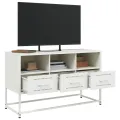 Meuble TV blanc 100,5x39x60,5 cm acier