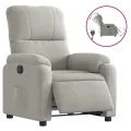 Fauteuil inclinable électrique gris clair tissu microfibre
