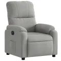 Fauteuil inclinable électrique gris clair tissu microfibre