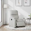Fauteuil inclinable électrique gris clair tissu microfibre