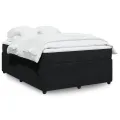 cadre de lit et matelas Noir 160x200 cm Velours