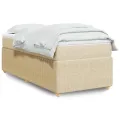 cadre de lit et matelas Crème 90x190 cm Tissu