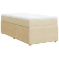 cadre de lit et matelas Crème 90x190 cm Tissu
