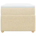 cadre de lit et matelas Crème 90x190 cm Tissu