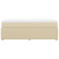 cadre de lit et matelas Crème 90x190 cm Tissu
