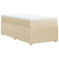 cadre de lit et matelas Crème 90x190 cm Tissu