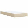 cadre de lit et matelas Crème 90x190 cm Tissu