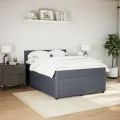 cadre de lit et matelas Gris foncé 140x200cm Velours