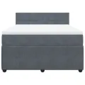 cadre de lit et matelas Gris foncé 140x200cm Velours