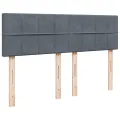 cadre de lit et matelas Gris foncé 140x200cm Velours