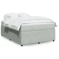 cadre de lit et matelas Gris clair 140x200cm Velours