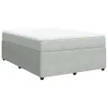 cadre de lit et matelas Gris clair 140x200cm Velours