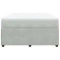 cadre de lit et matelas Gris clair 140x200cm Velours