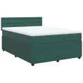 cadre de lit et matelas Vert foncé 140x200cm Velours