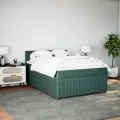 cadre de lit et matelas Vert foncé 140x200cm Velours