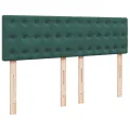 cadre de lit et matelas Vert foncé 140x200cm Velours