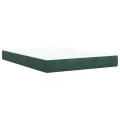 cadre de lit et matelas Vert foncé 140x200cm Velours