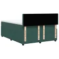 cadre de lit et matelas Vert foncé 140x200cm Velours
