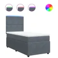 cadre de lit et matelas Gris foncé 90x200 cm Velours