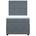 cadre de lit et matelas Gris foncé 90x200 cm Velours