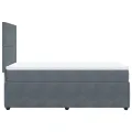 cadre de lit et matelas Gris foncé 90x200 cm Velours