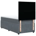 cadre de lit et matelas Gris foncé 90x200 cm Velours