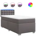 cadre de lit avec matelas Gris 80x200 cm Similicuir