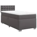 cadre de lit avec matelas Gris 80x200 cm Similicuir