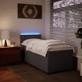 cadre de lit avec matelas Gris 80x200 cm Similicuir