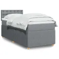 cadre de lit et matelas Gris clair 90x190 cm Tissu