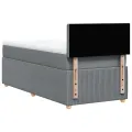 cadre de lit et matelas Gris clair 90x190 cm Tissu