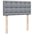 cadre de lit et matelas Gris clair 90x190 cm Tissu