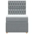 cadre de lit et matelas Gris clair 90x190 cm Tissu