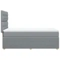 cadre de lit et matelas Gris clair 90x190 cm Tissu