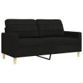 Ensemble de canapés 4 pcs avec repose-pied noir tissu