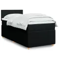 cadre de lit avec matelas Noir 90x190 cm Tissu