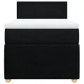 cadre de lit avec matelas Noir 90x190 cm Tissu
