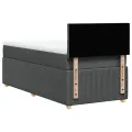 cadre de lit et matelas Gris foncé 90x190 cm Tissu