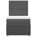cadre de lit et matelas Gris foncé 90x190 cm Tissu