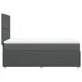 cadre de lit et matelas Gris foncé 90x190 cm Tissu