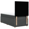 cadre de lit et matelas Gris foncé 90x190 cm Tissu