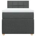 cadre de lit et matelas Gris foncé 90x190 cm Tissu