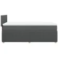 cadre de lit et matelas Gris foncé 90x190 cm Tissu
