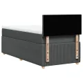 cadre de lit et matelas Gris foncé 90x190 cm Tissu